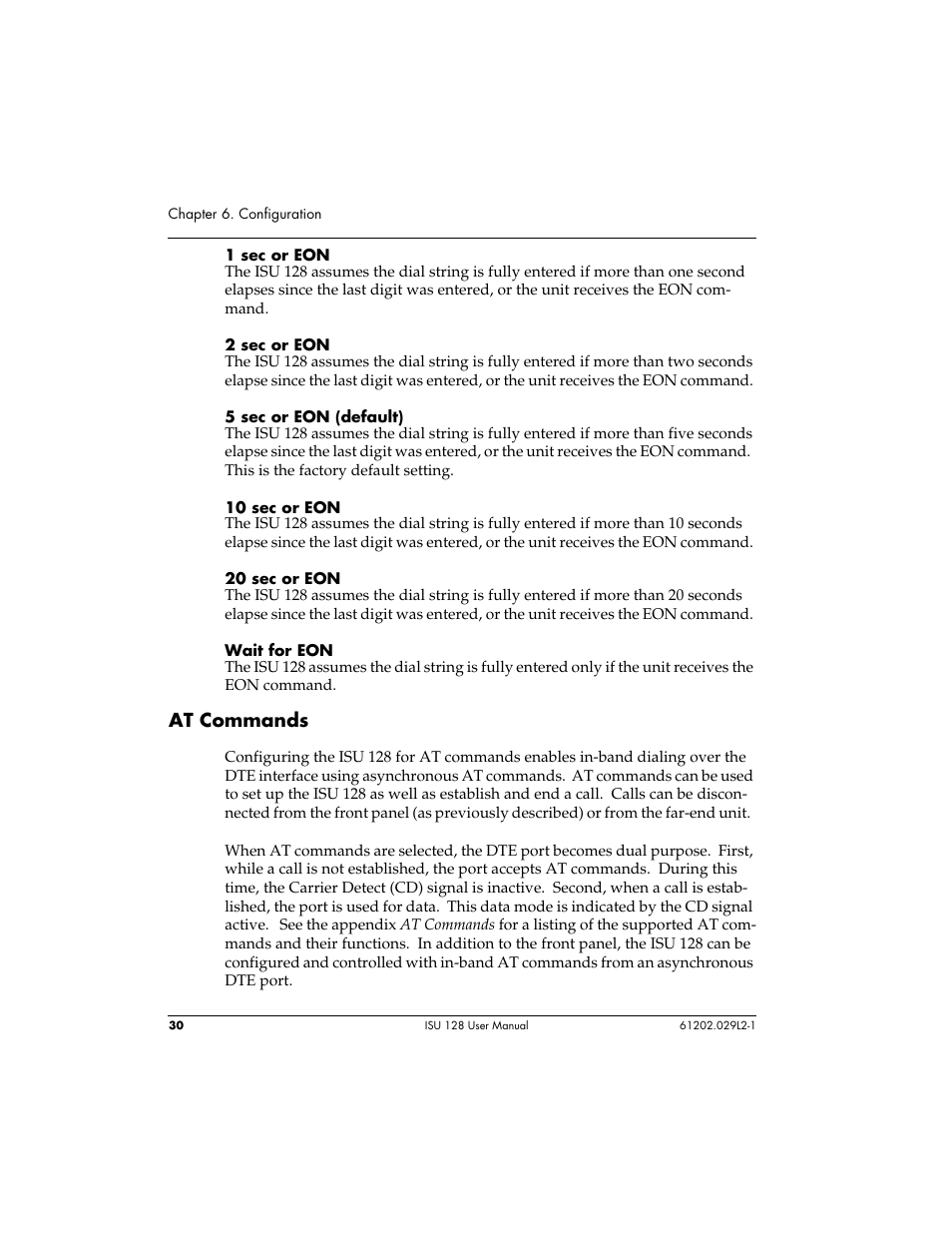 At commands | ADTRAN ISU 128 User Manual | Page 45 / 152