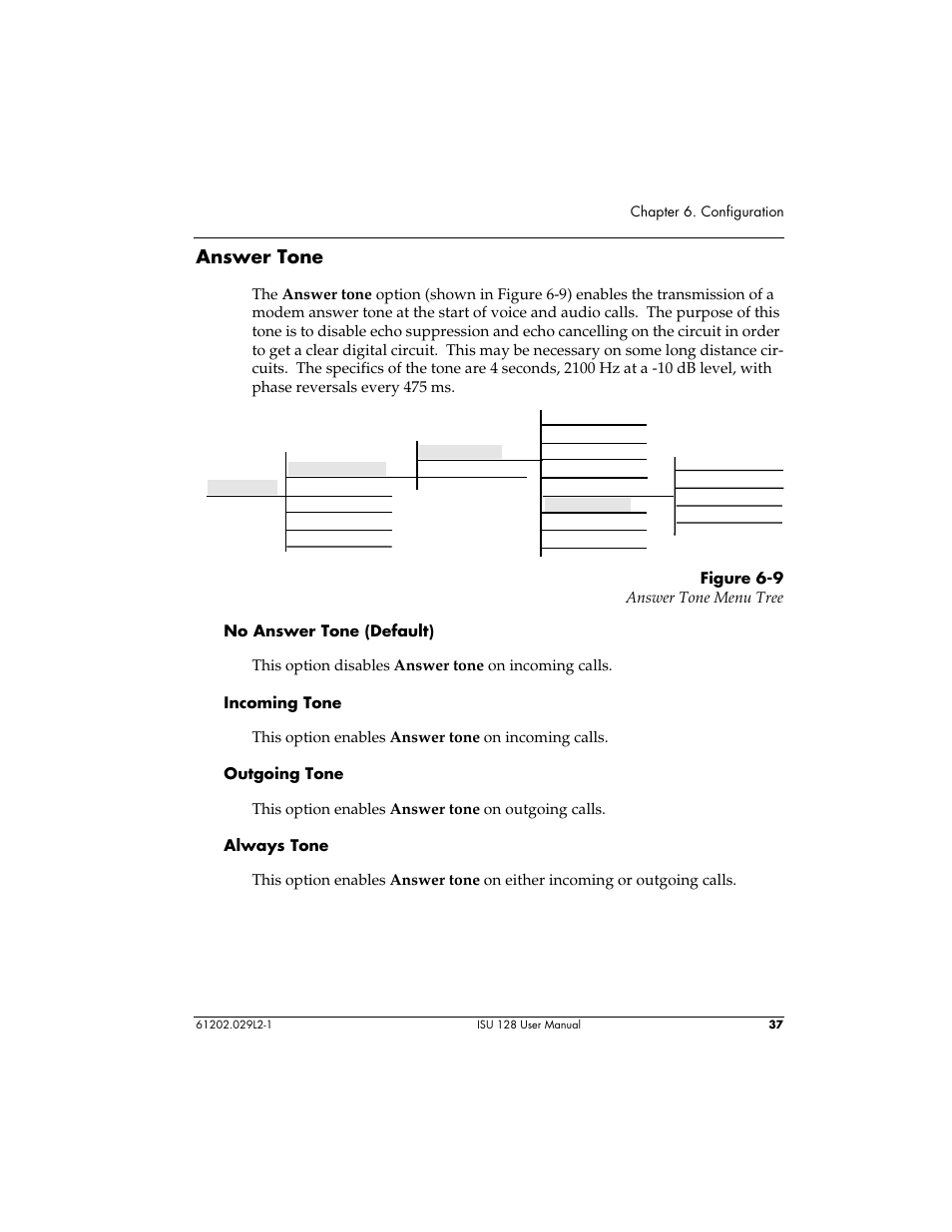 Answer tone | ADTRAN ISU 128 User Manual | Page 52 / 152