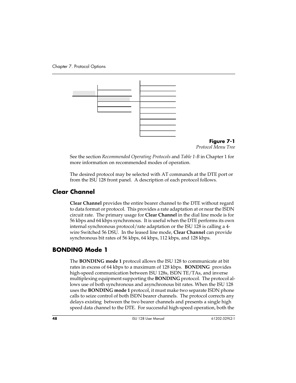 Clear channel, Bonding mode 1 | ADTRAN ISU 128 User Manual | Page 63 / 152