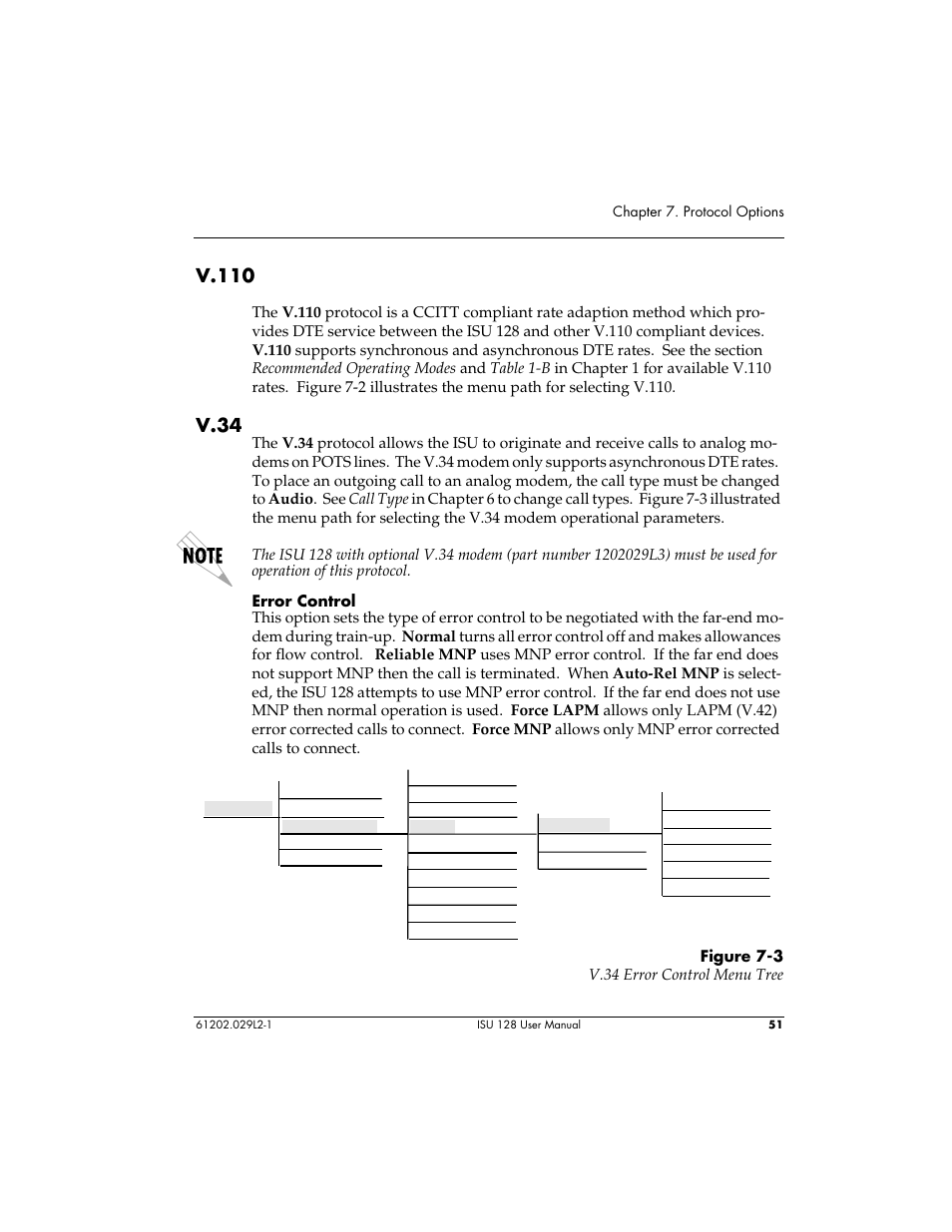 V.110, V.34 | ADTRAN ISU 128 User Manual | Page 66 / 152