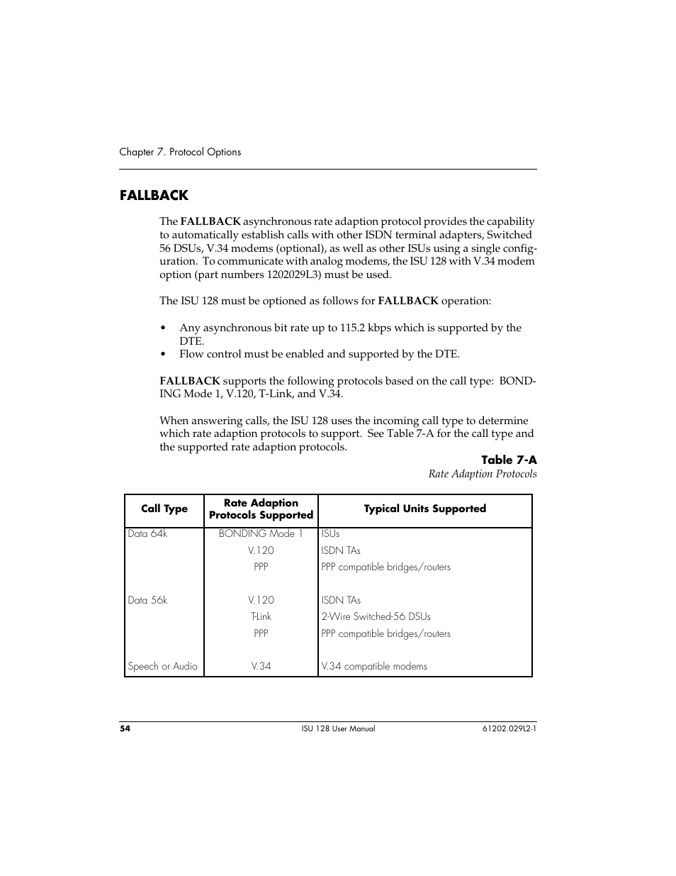 Fallback | ADTRAN ISU 128 User Manual | Page 69 / 152