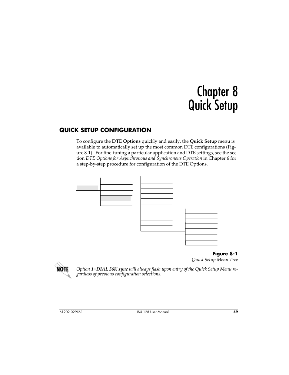 Chapter 8 quick setup, Quick setup configuration | ADTRAN ISU 128 User Manual | Page 74 / 152