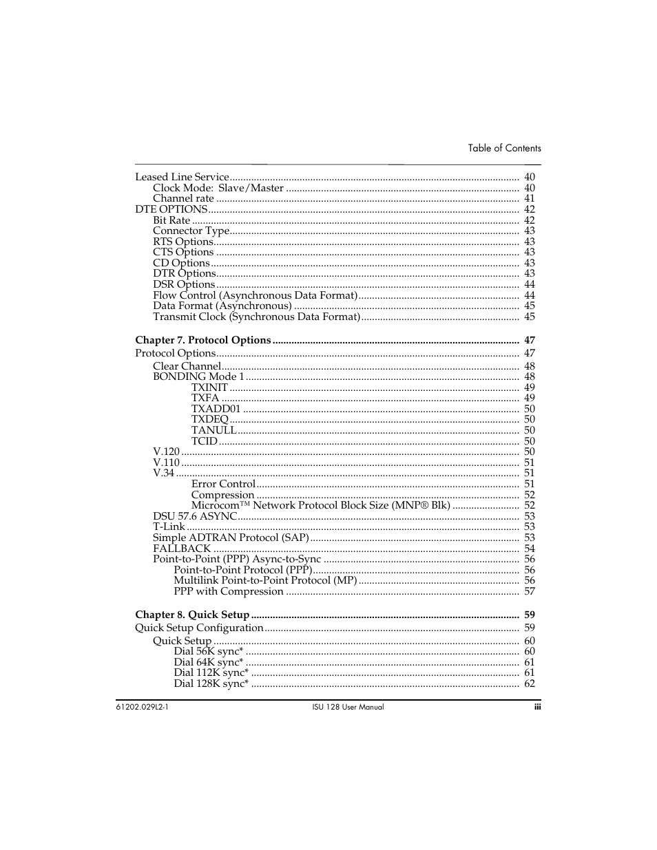 ADTRAN ISU 128 User Manual | Page 8 / 152