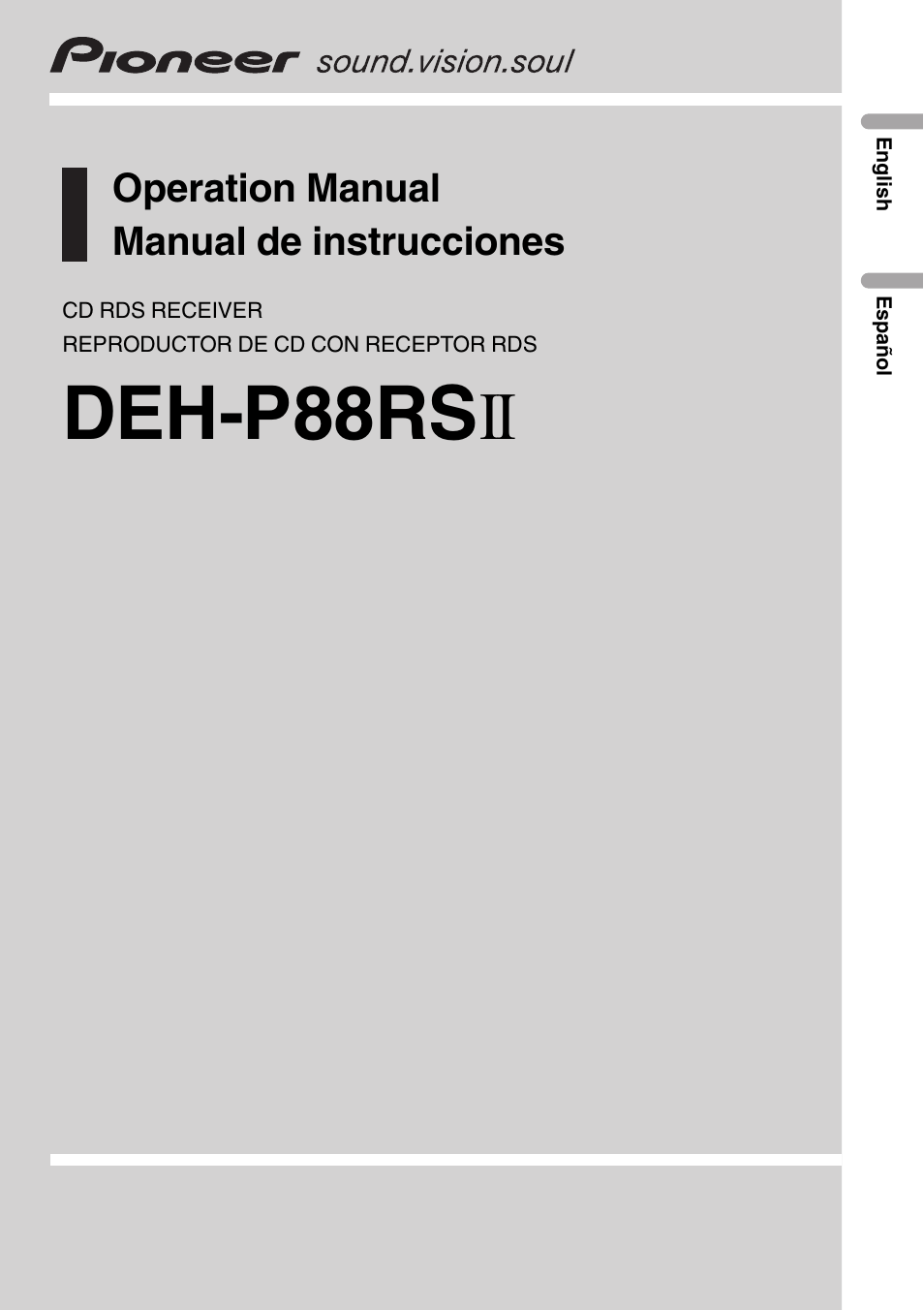 Pioneer DEH-P88RS-II User Manual | 180 pages