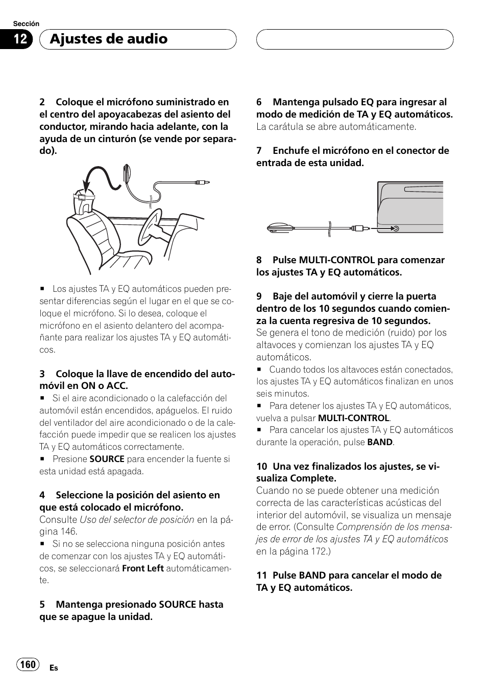 Ajustes de audio | Pioneer DEH-P88RS-II User Manual | Page 160 / 180
