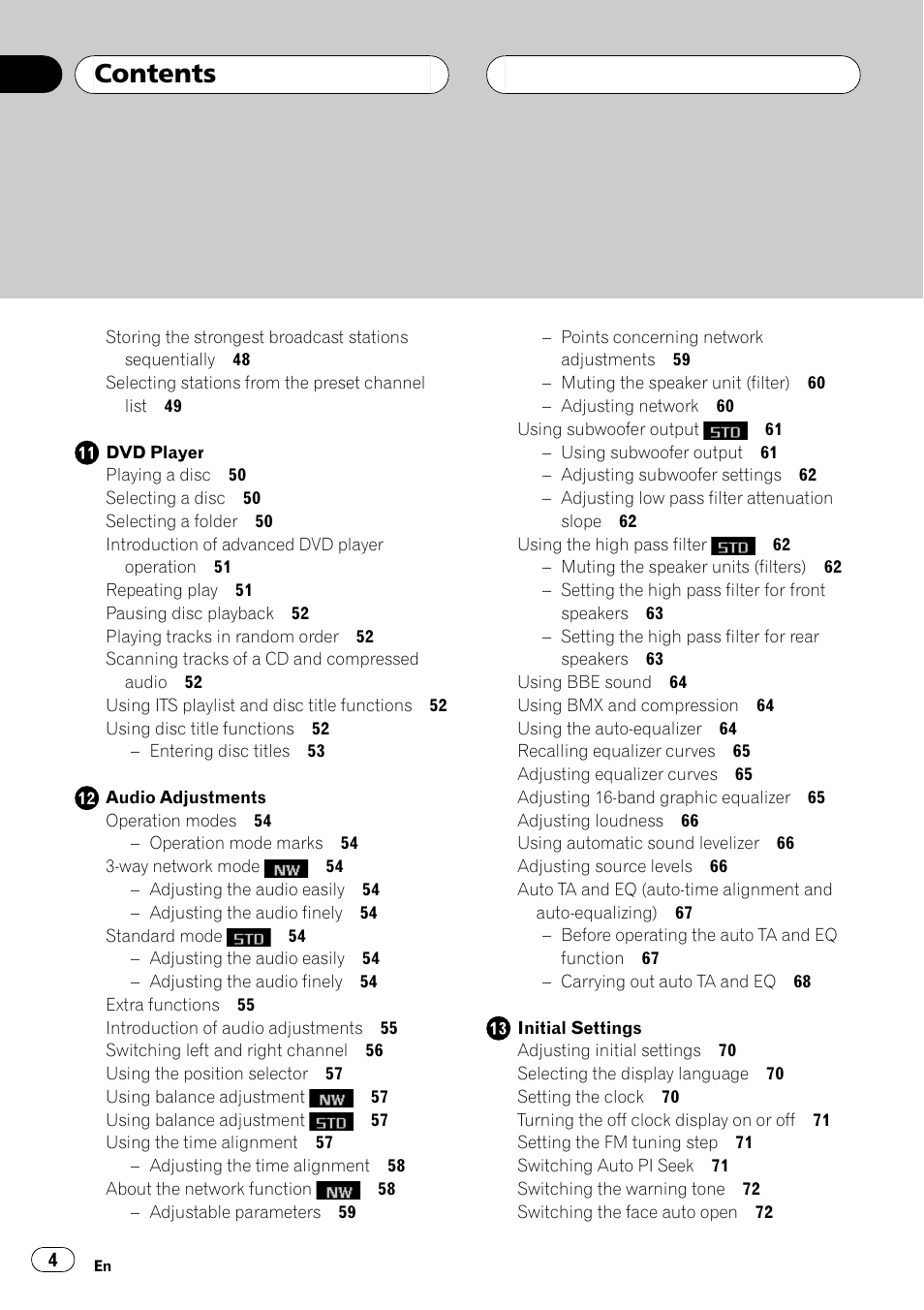 Pioneer DEH-P88RS-II User Manual | Page 4 / 180