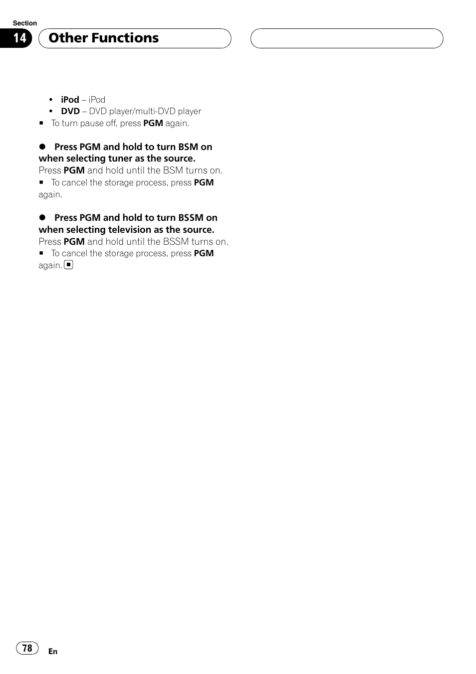 Other functions | Pioneer DEH-P88RS-II User Manual | Page 78 / 180