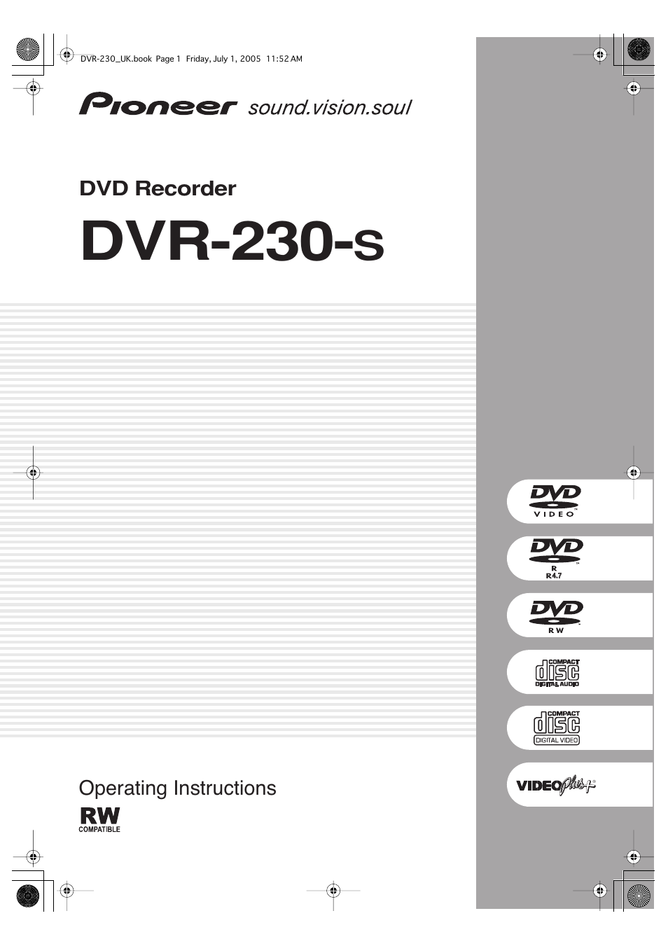 Pioneer DVR-230-S User Manual | 76 pages