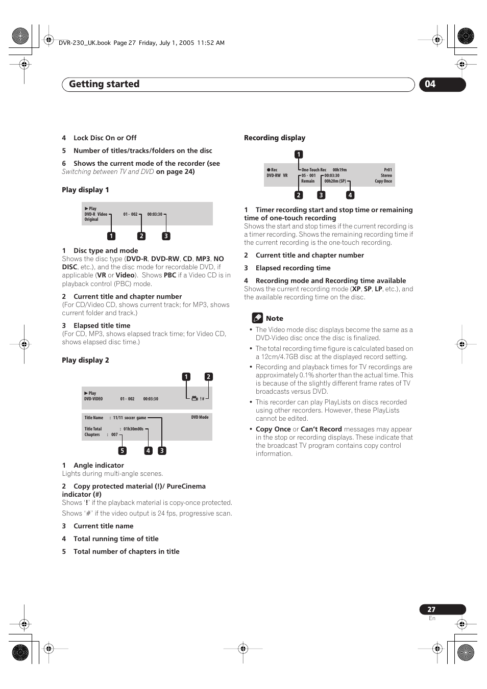 Getting started 04 | Pioneer DVR-230-S User Manual | Page 27 / 76