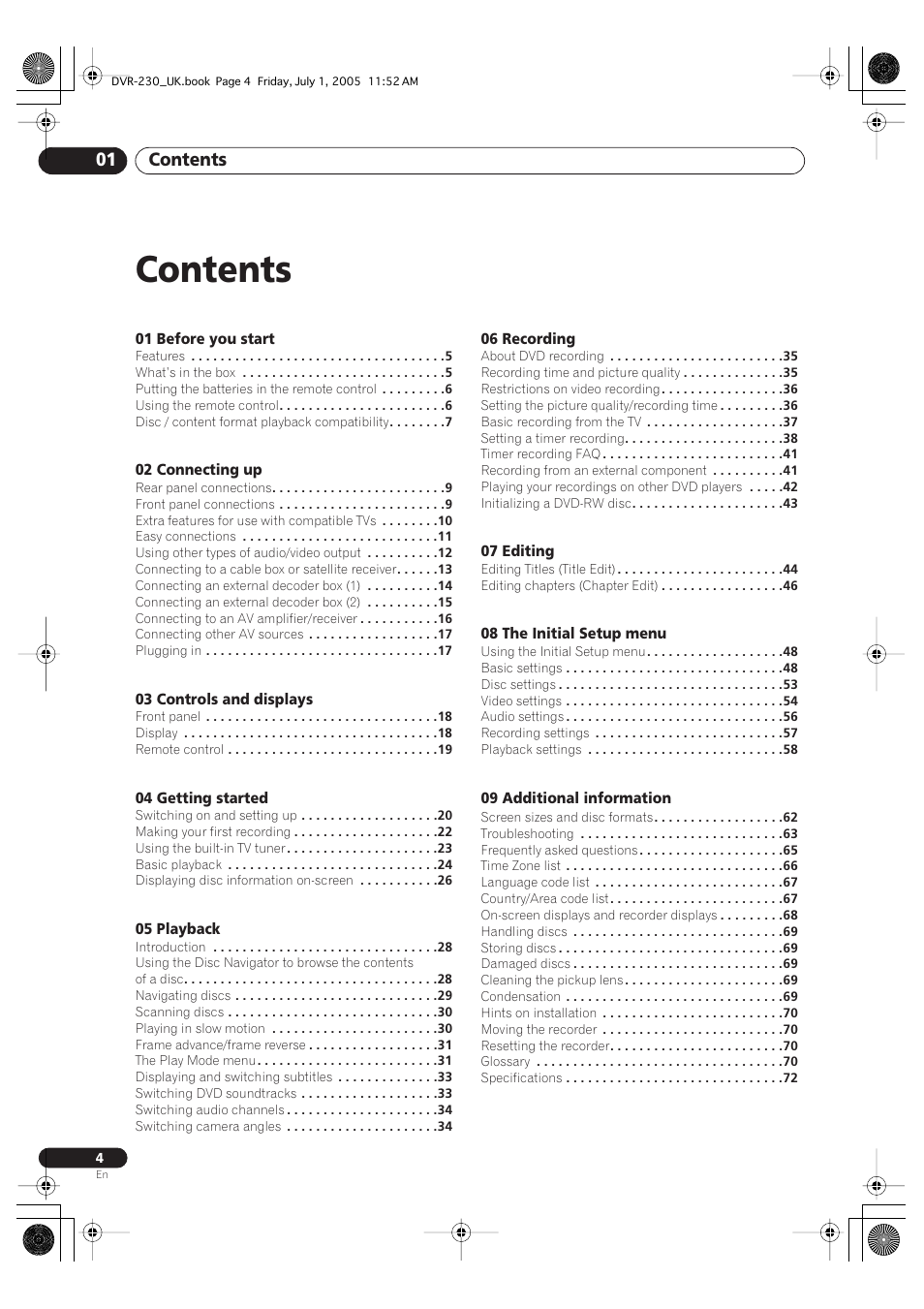 Pioneer DVR-230-S User Manual | Page 4 / 76