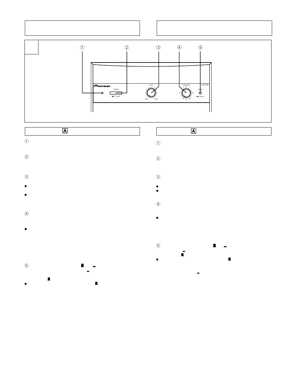 Faciliteiten op het paneel a reglagens placering | Pioneer S-W150S User Manual | Page 30 / 52