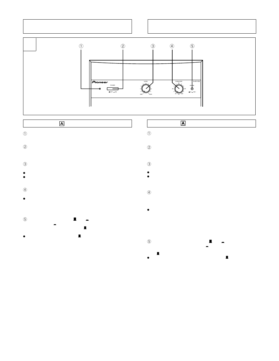 Panel facilities a, Description de la face avant et de la face arriere | Pioneer S-W150S User Manual | Page 6 / 52