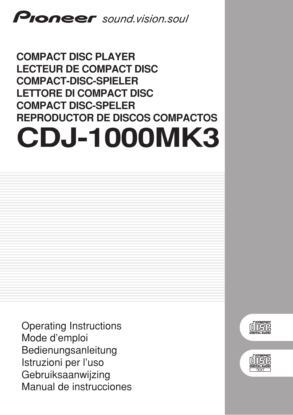 Pioneer CDJ-1000 MK3 User Manual | 124 pages