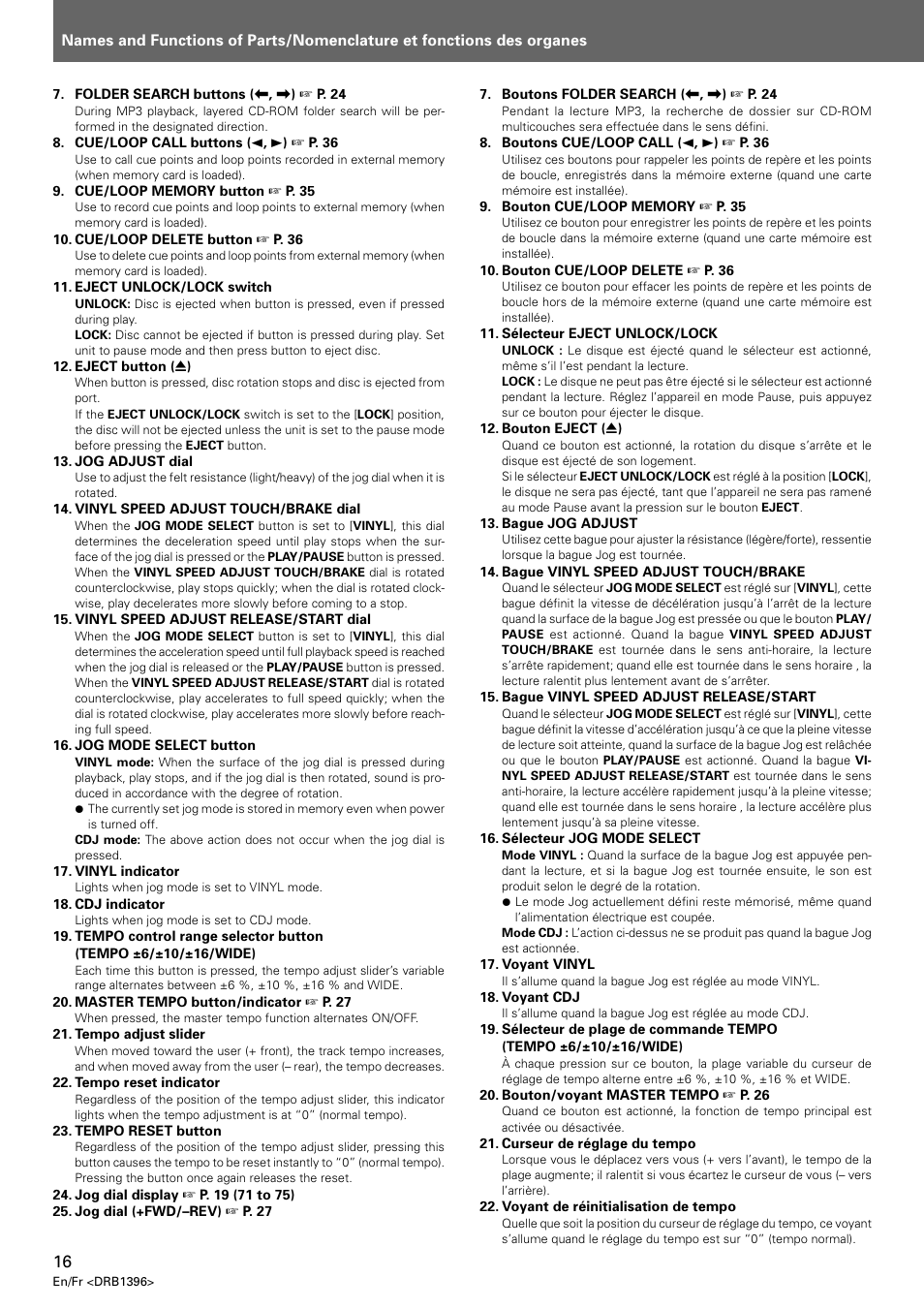 Pioneer CDJ-1000 MK3 User Manual | Page 16 / 124