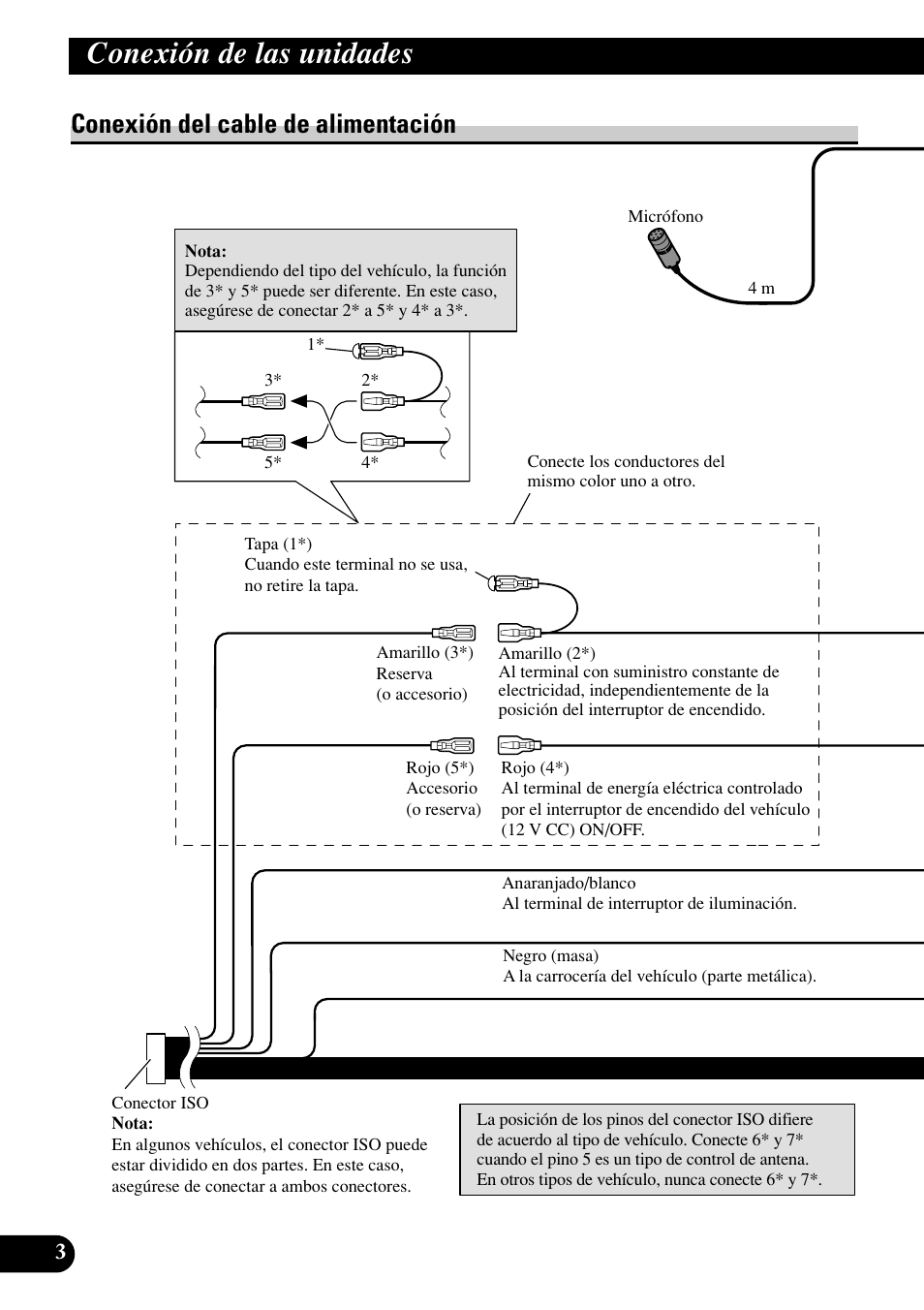 Conexión del cable de alimentación, Conexión de las unidades | Pioneer DEH-P75BT User Manual | Page 16 / 86