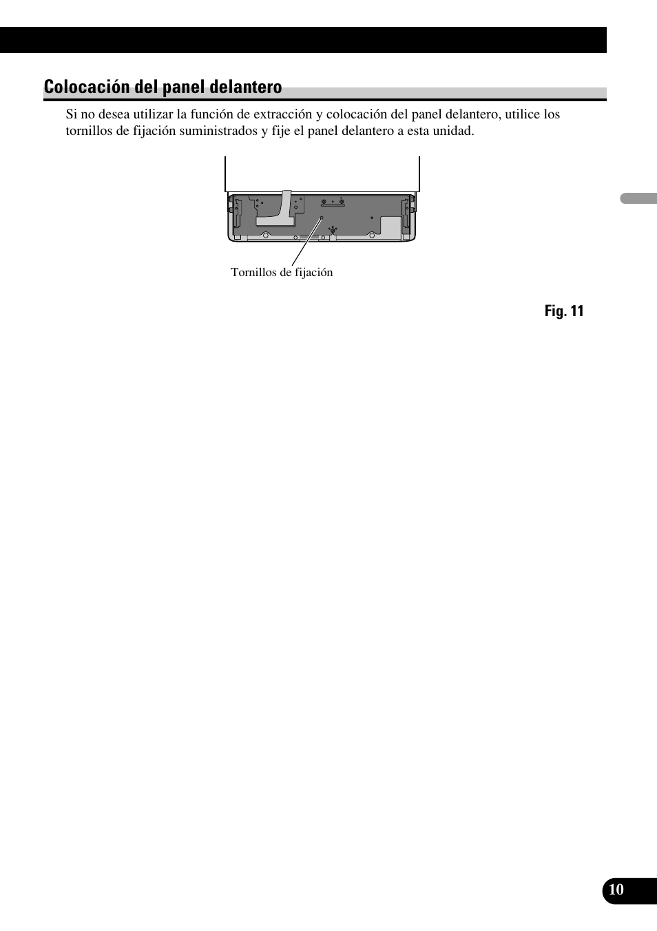 Colocación del panel delantero | Pioneer DEH-P75BT User Manual | Page 23 / 86