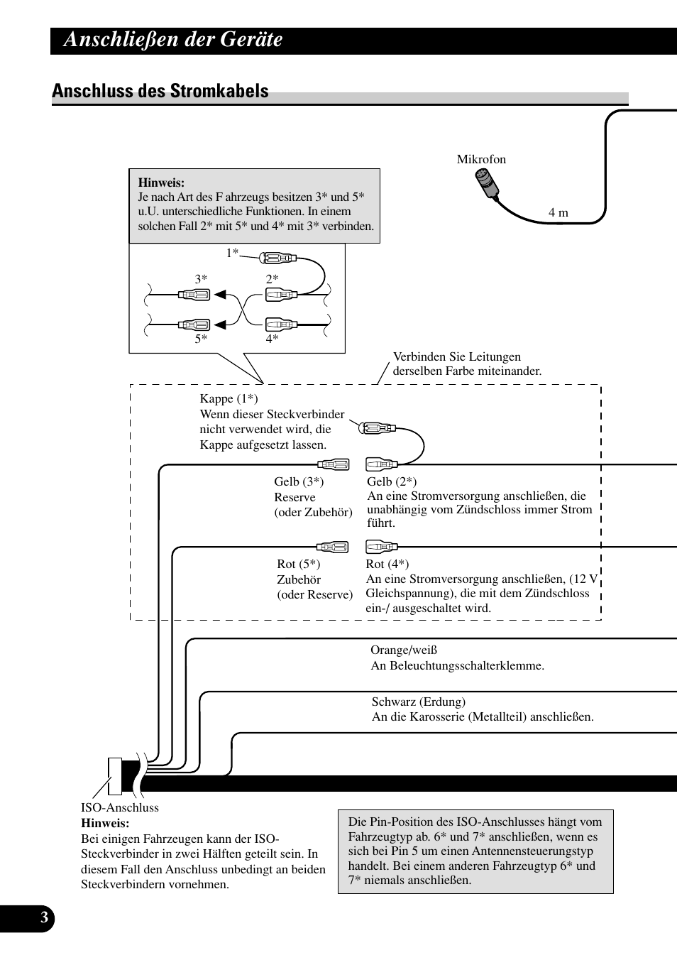 Anschluss des stromkabels, Anschließen der geräte | Pioneer DEH-P75BT User Manual | Page 28 / 86