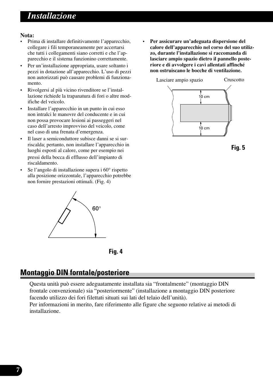 Installazione, Montaggio din forntale/posteriore, A title (english) | Pioneer DEH-P75BT User Manual | Page 56 / 86