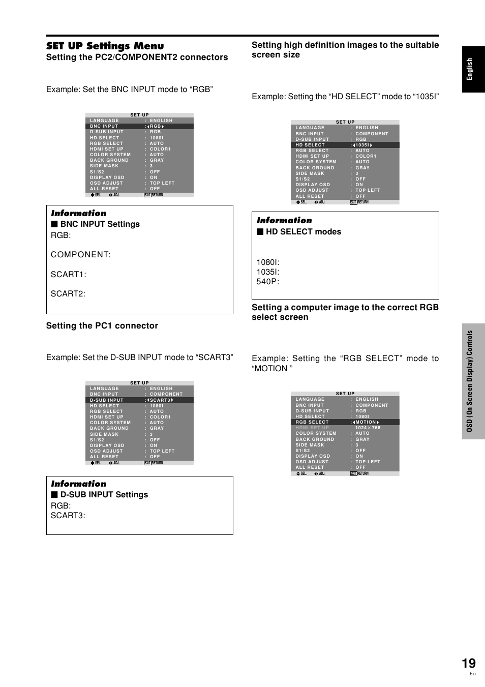 Set up settings menu | Pioneer PDP-615EX User Manual | Page 24 / 106