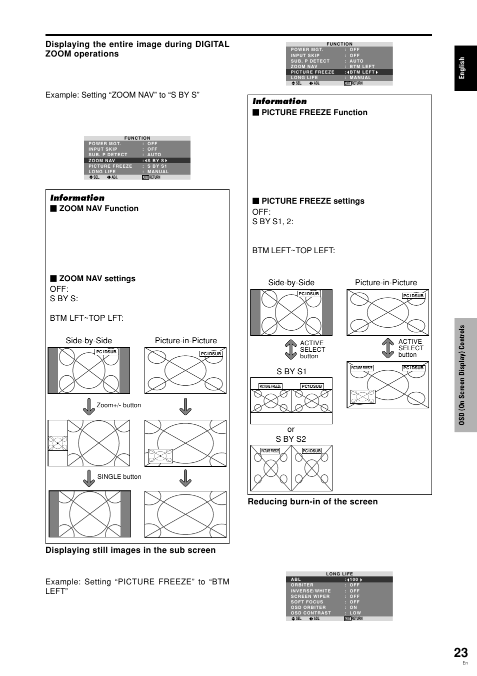 Side-by-side picture-in-picture, S by s1, Or s by s2 | Pioneer PDP-615EX User Manual | Page 28 / 106