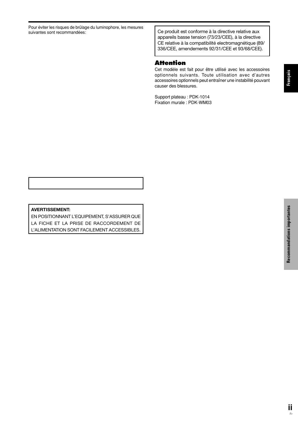 Attention | Pioneer PDP-615EX User Manual | Page 38 / 106