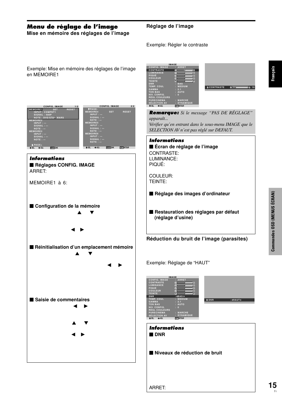 Menu de réglage de l’image | Pioneer PDP-615EX User Manual | Page 54 / 106