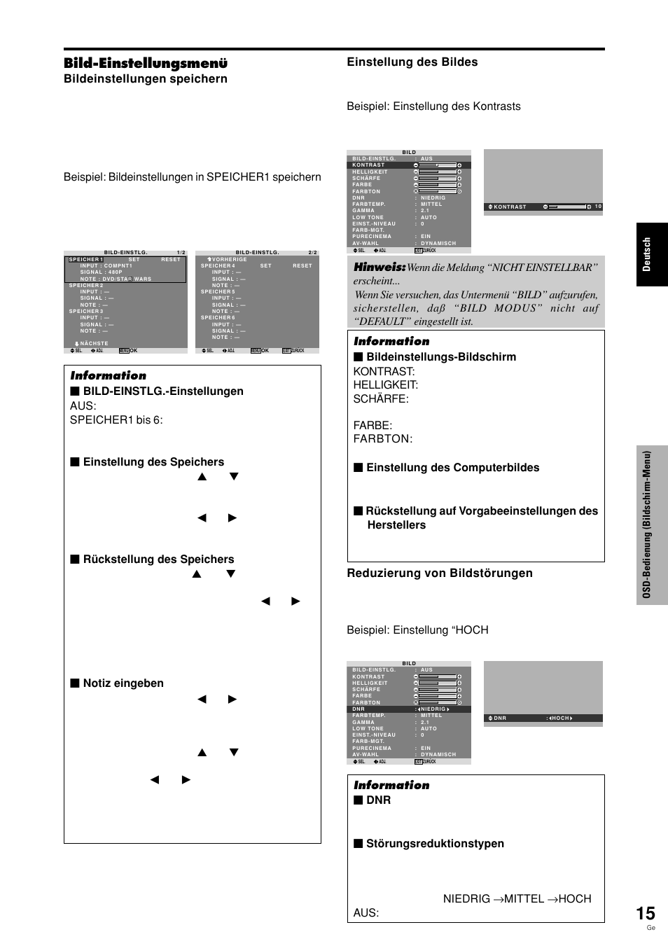 Bild-einstellungsmenü | Pioneer PDP-615EX User Manual | Page 90 / 106