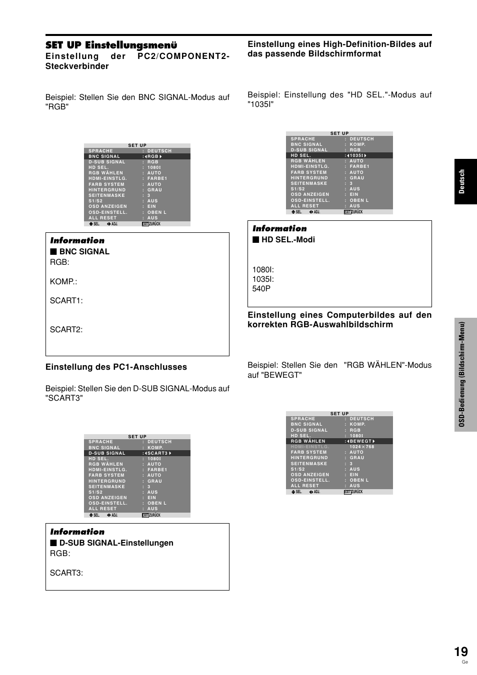 Set up einstellungsmenü | Pioneer PDP-615EX User Manual | Page 94 / 106