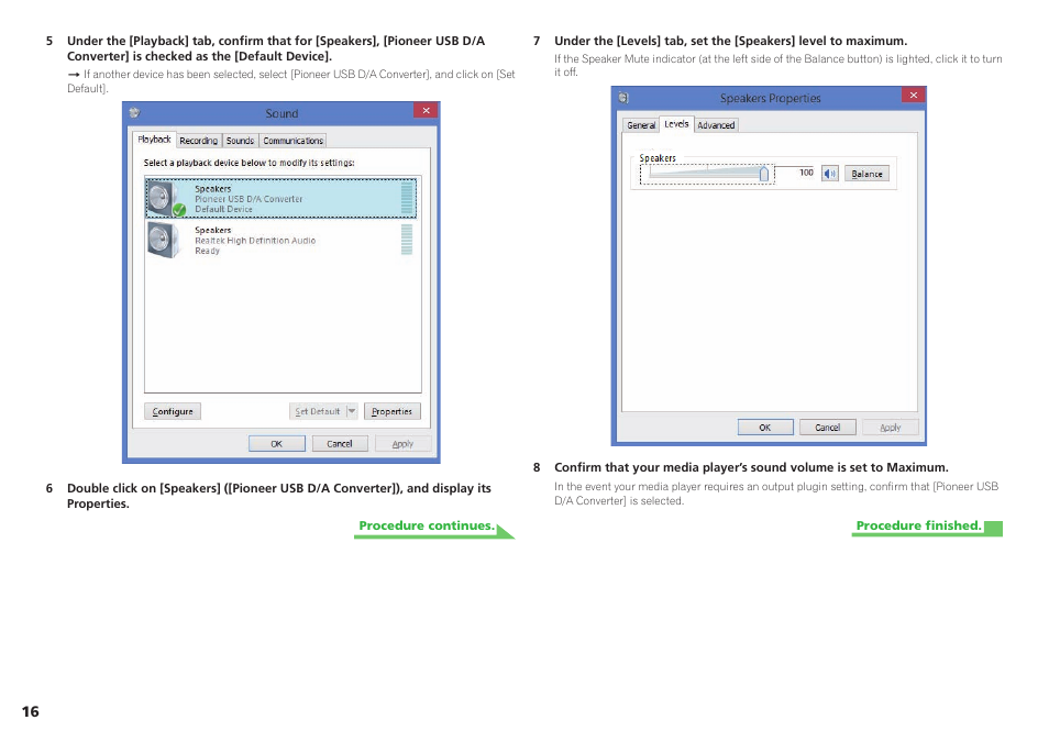 Procedure continues | Pioneer U-05-S User Manual | Page 16 / 19