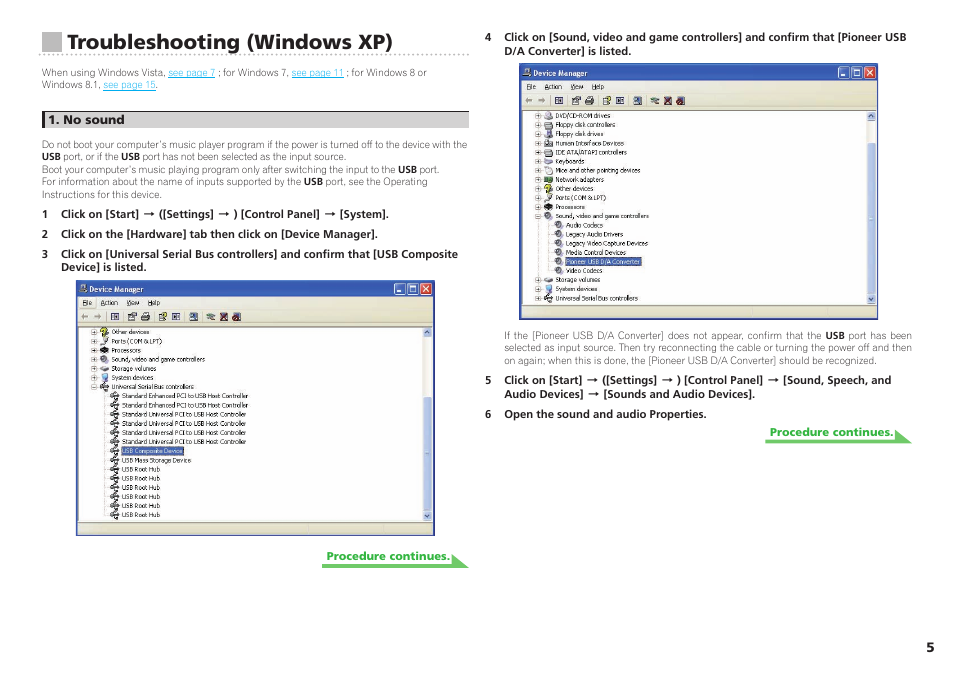 Troubleshooting (windows xp) | Pioneer U-05-S User Manual | Page 5 / 19