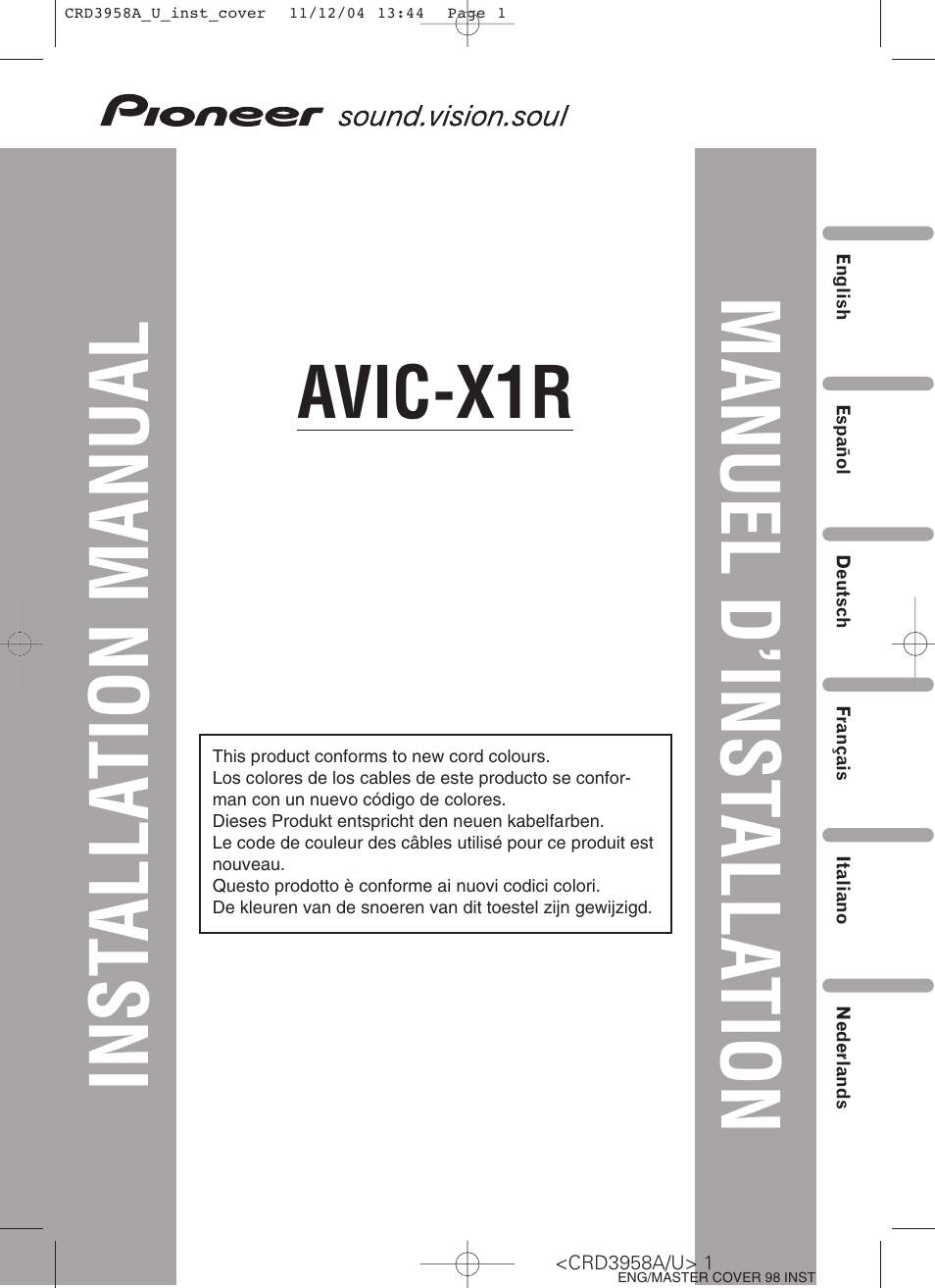 Pioneer AVIC-X1R User Manual | 181 pages