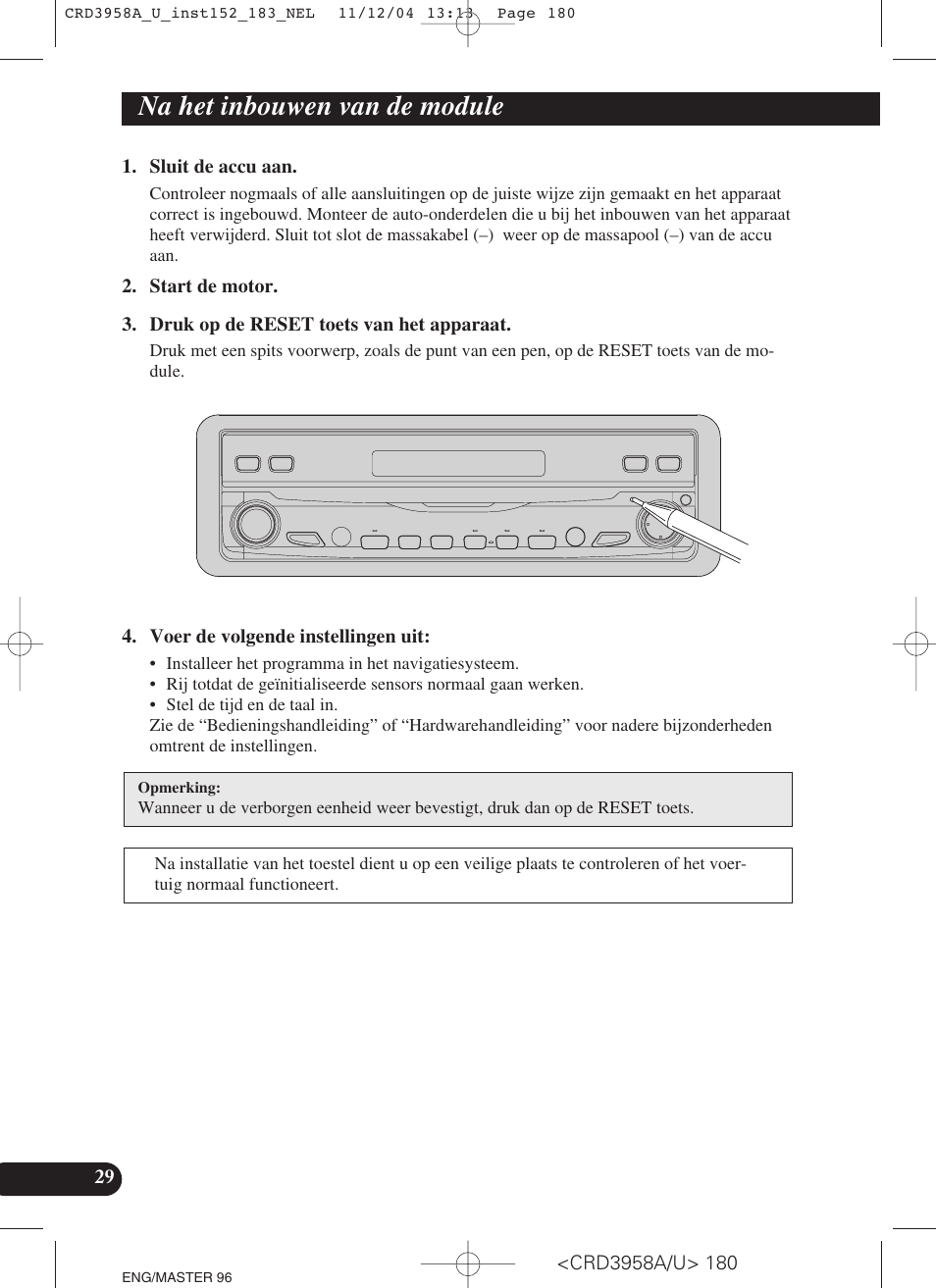 Na het inbouwen van de module | Pioneer AVIC-X1R User Manual | Page 180 / 181