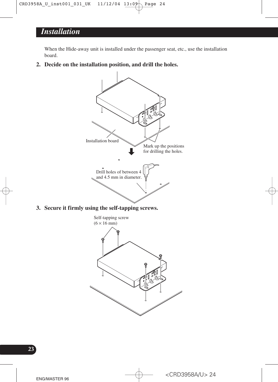 Installation | Pioneer AVIC-X1R User Manual | Page 24 / 181