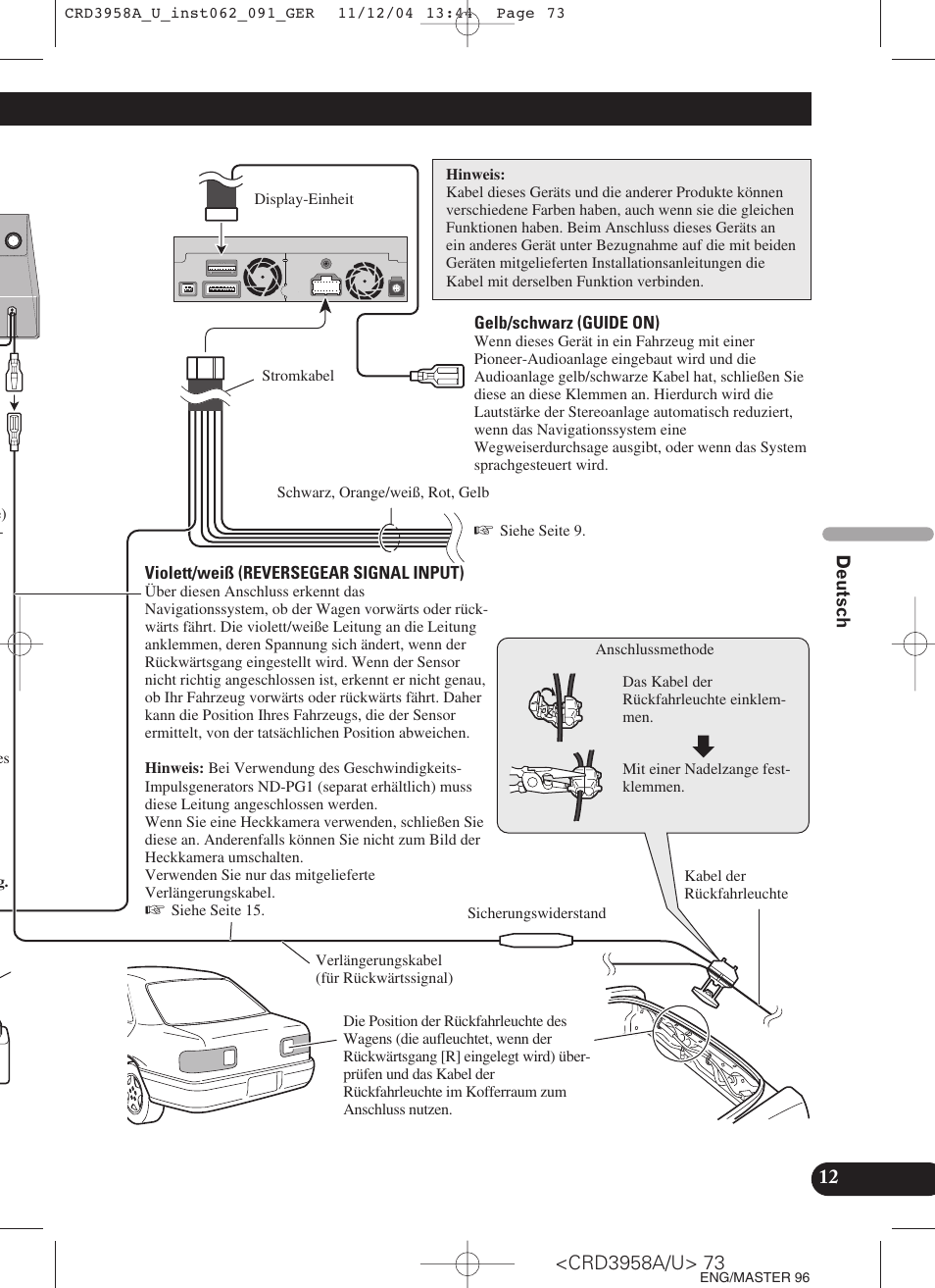 Guide on, Siehe seite 12 | Pioneer AVIC-X1R User Manual | Page 73 / 181