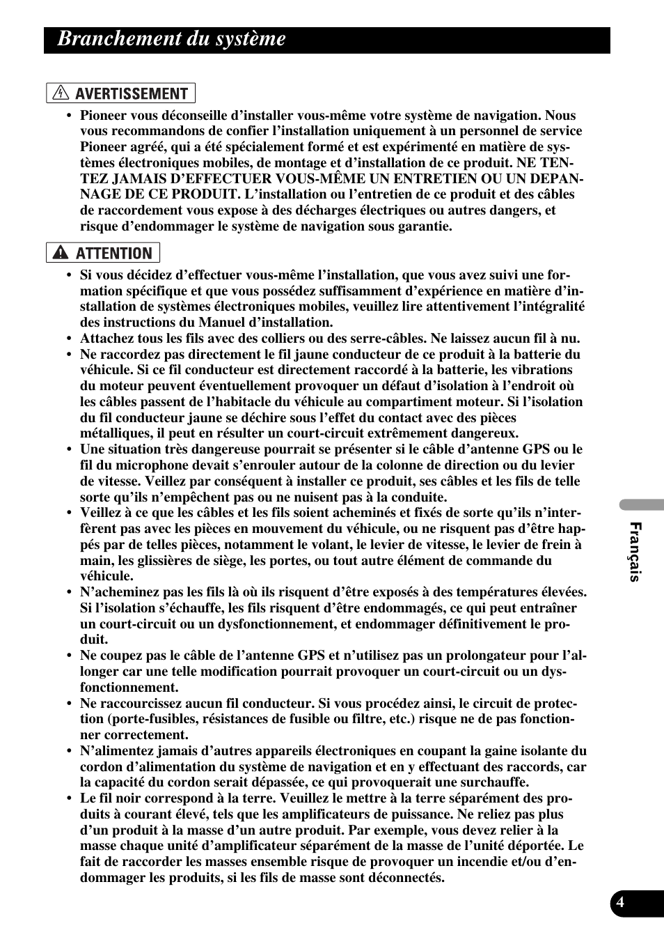 Branchement du système | Pioneer AVIC-X1BT User Manual | Page 101 / 194