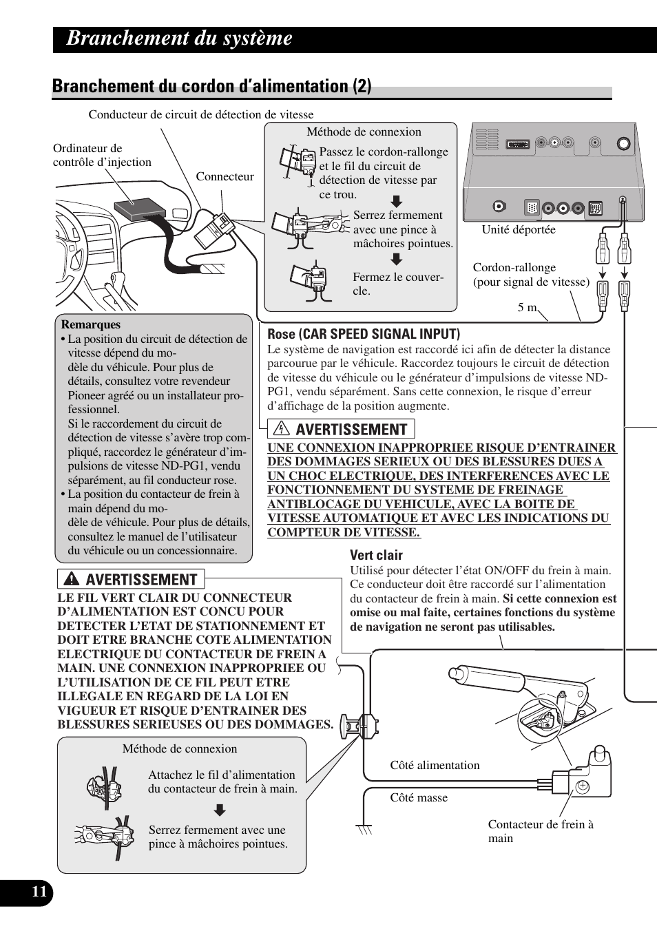 Branchement du cordon d’alimentation (2), Branchement du système | Pioneer AVIC-X1BT User Manual | Page 108 / 194