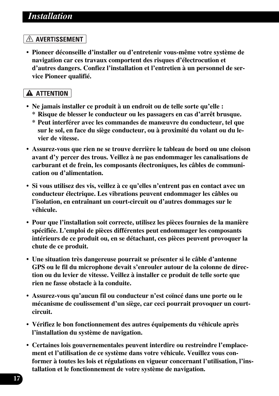 Installation | Pioneer AVIC-X1BT User Manual | Page 114 / 194
