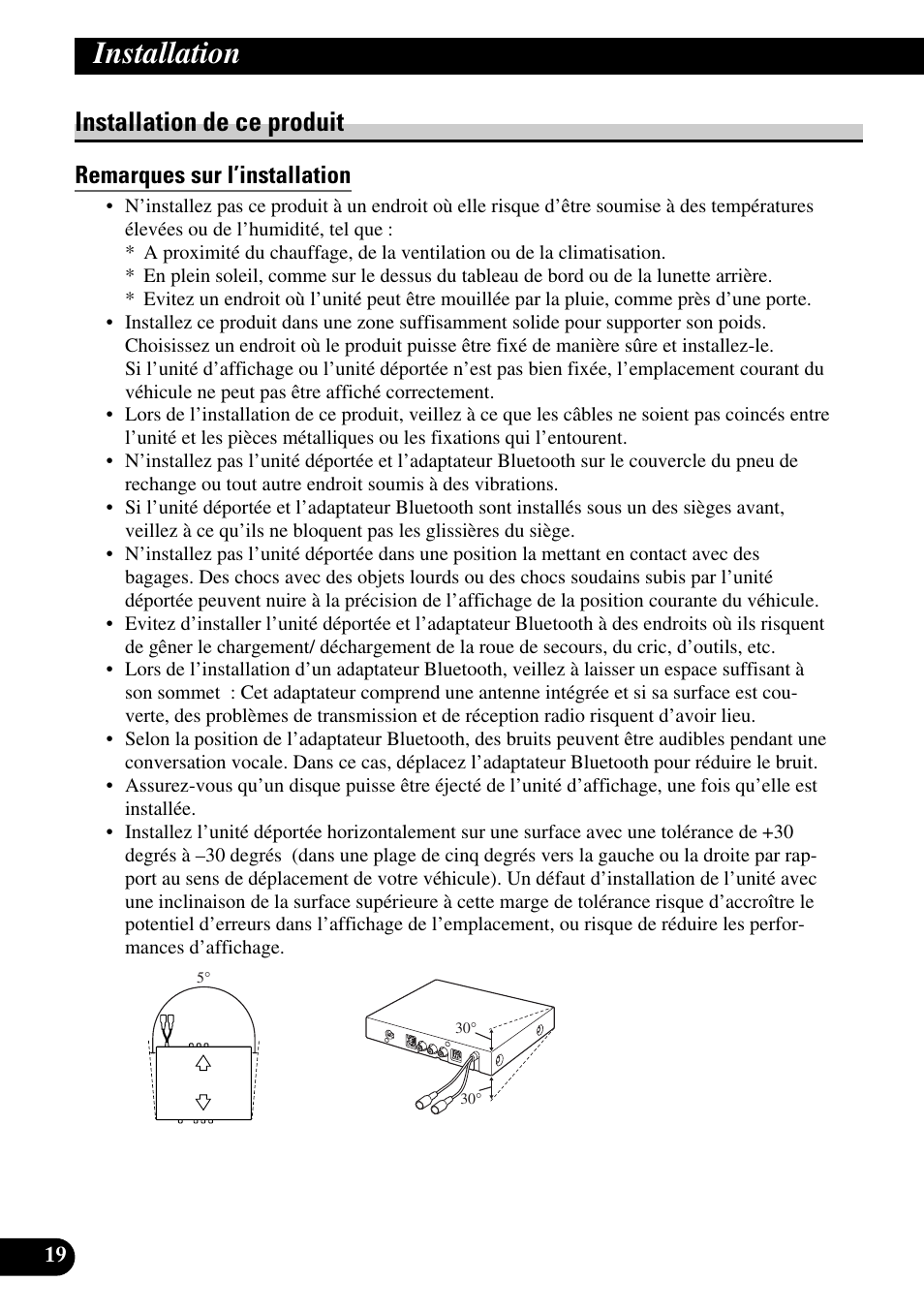 Installation de ce produit, Remarques sur l’installation, Installation | Pioneer AVIC-X1BT User Manual | Page 116 / 194