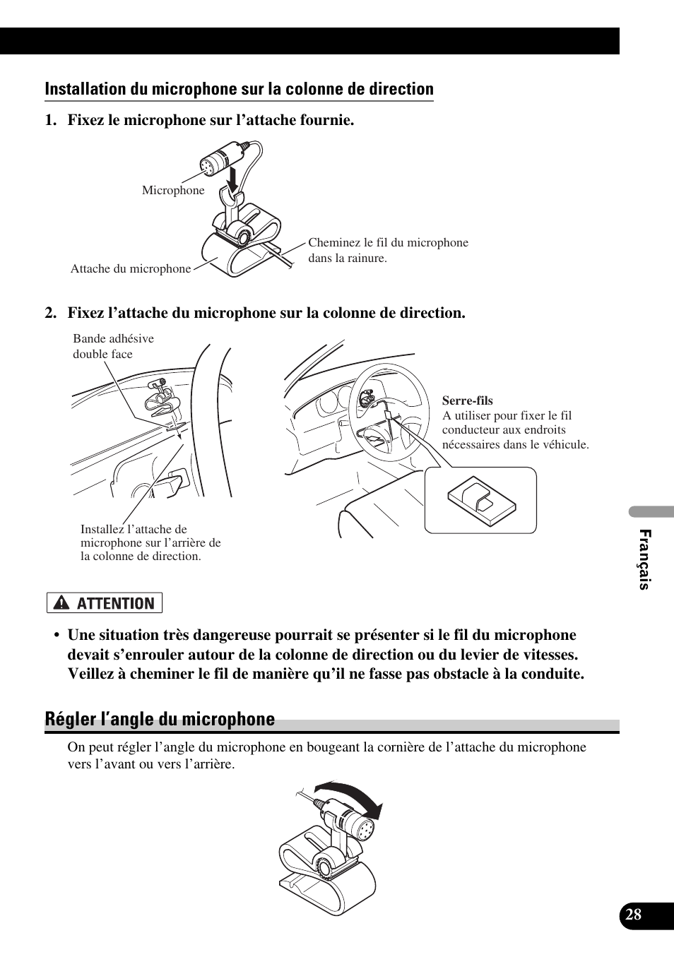 Régler l’angle du microphone | Pioneer AVIC-X1BT User Manual | Page 125 / 194