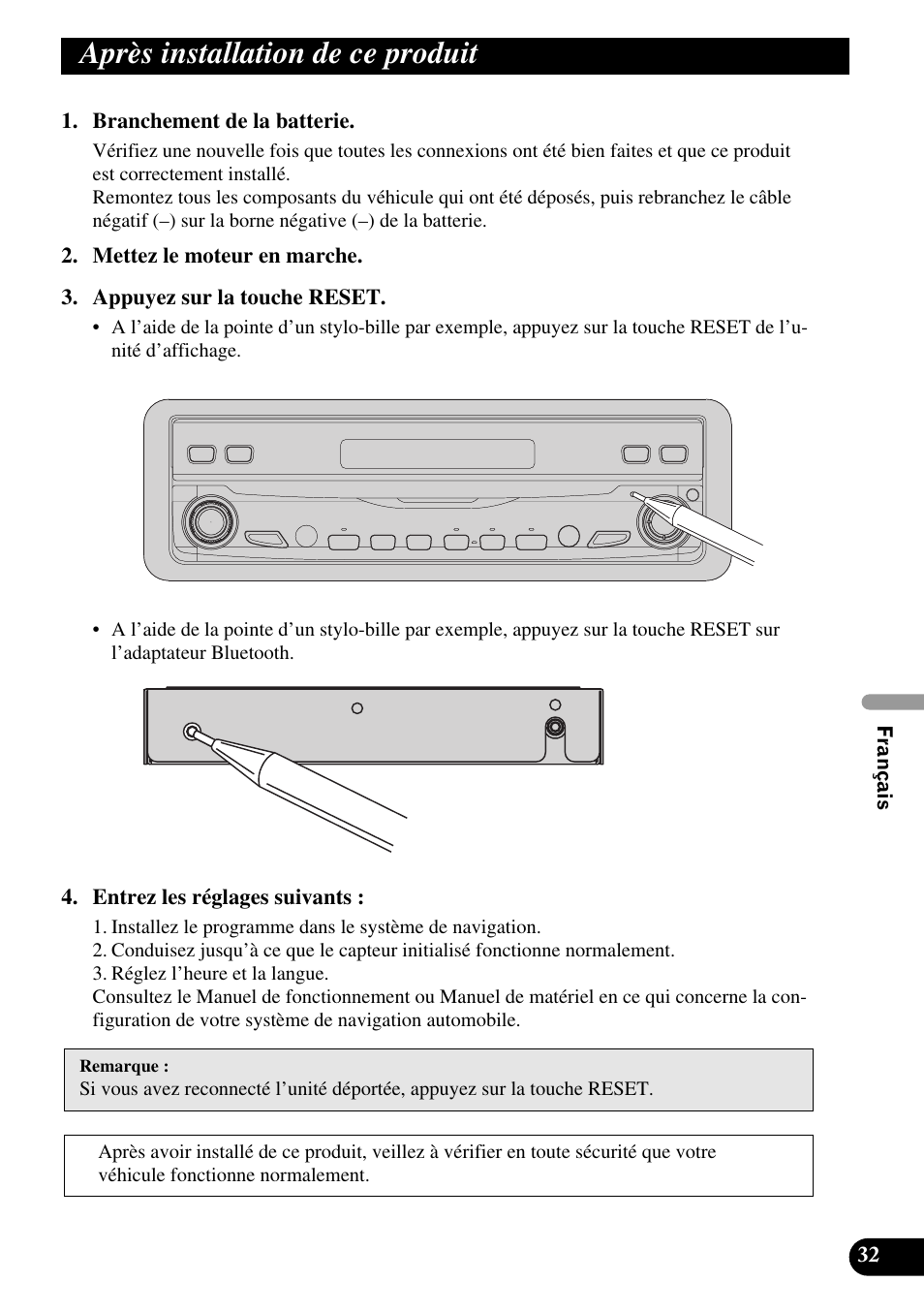Après installation de ce produit | Pioneer AVIC-X1BT User Manual | Page 129 / 194