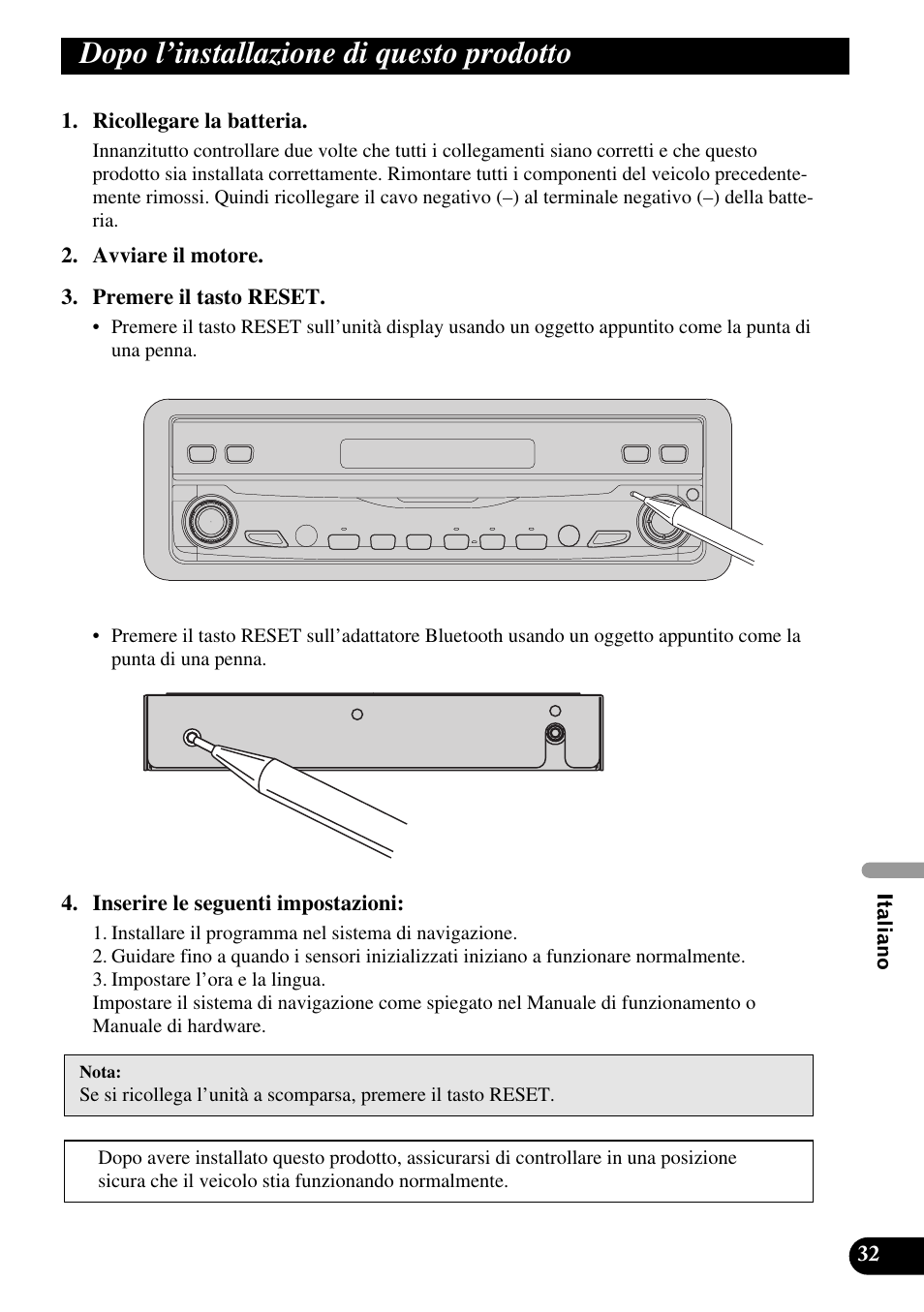 Dopo l’installazione di questo prodotto | Pioneer AVIC-X1BT User Manual | Page 161 / 194