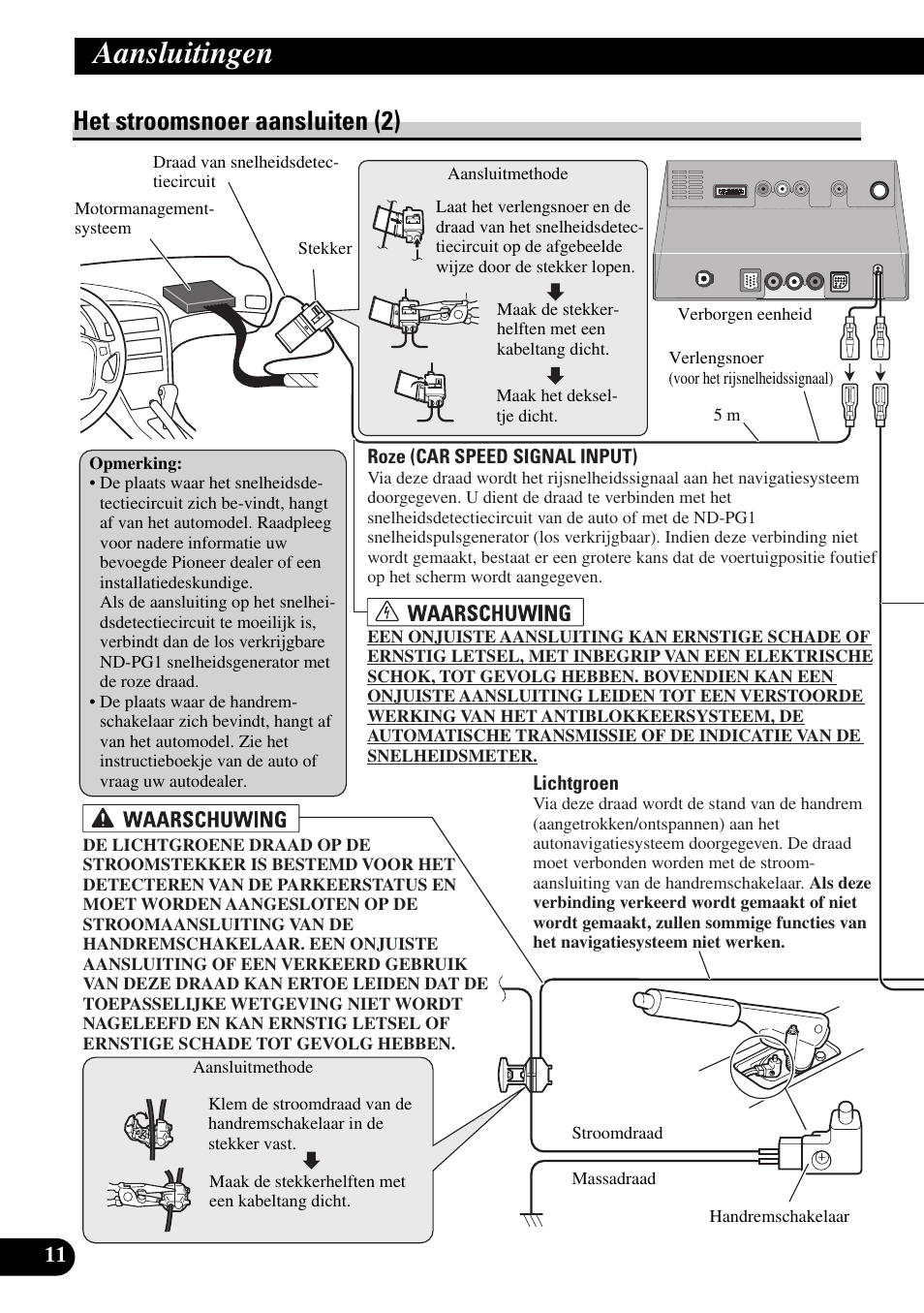 Het stroomsnoer aansluiten (2), Aansluitingen | Pioneer AVIC-X1BT User Manual | Page 172 / 194