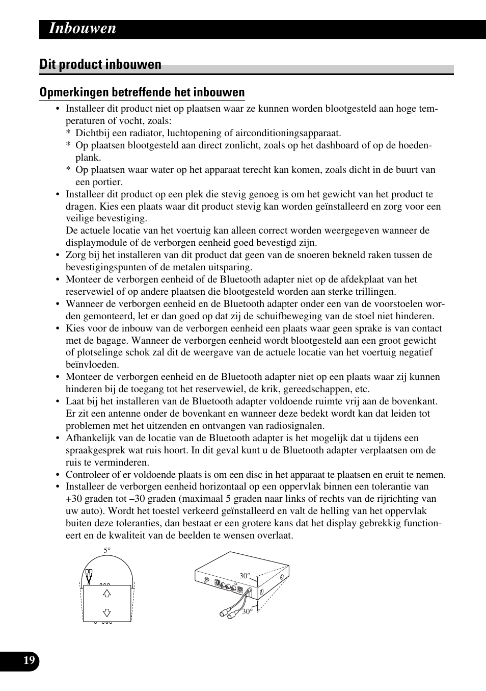 Dit product inbouwen, Opmerkingen betreffende het inbouwen, Inbouwen | Pioneer AVIC-X1BT User Manual | Page 180 / 194