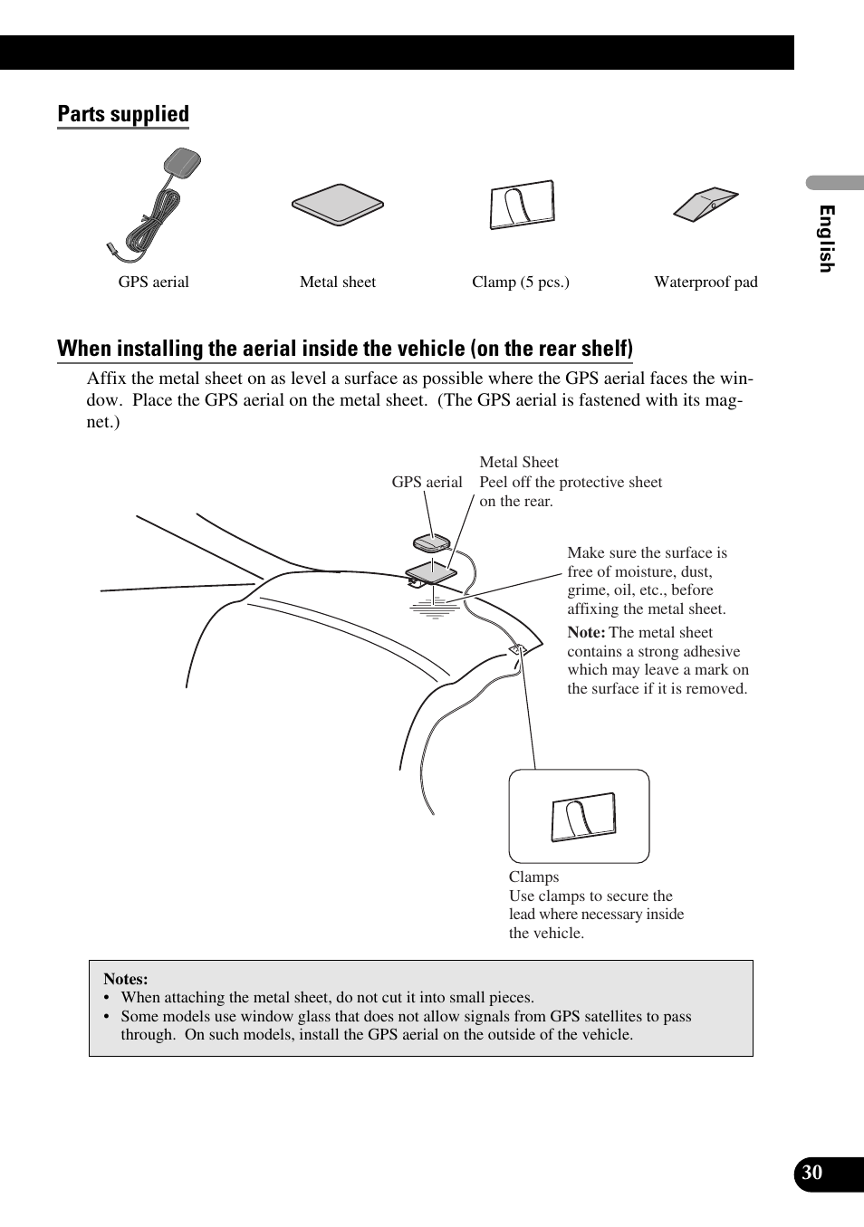 Parts supplied | Pioneer AVIC-X1BT User Manual | Page 31 / 194