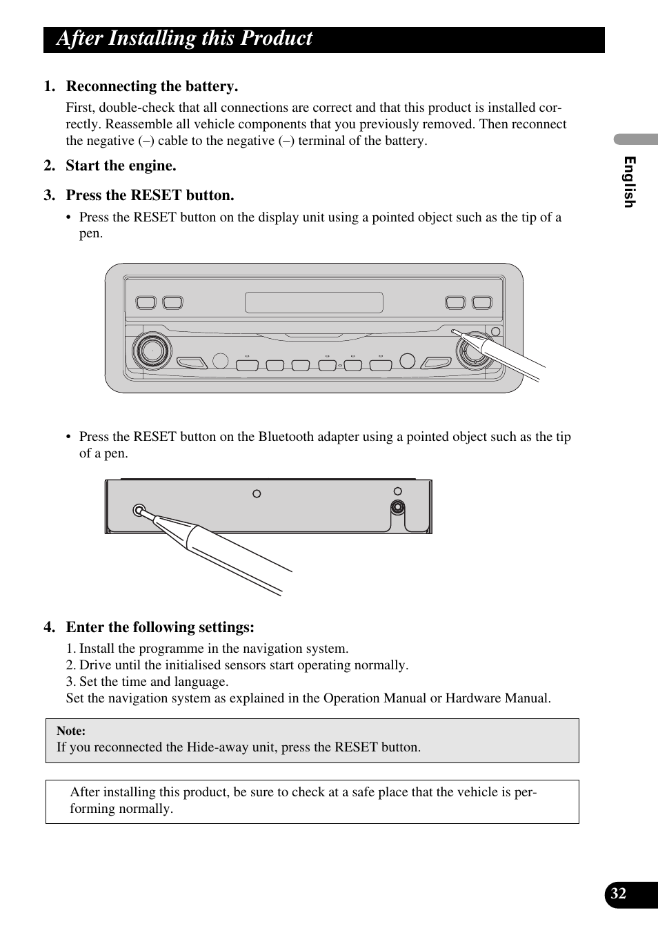 After installing this product | Pioneer AVIC-X1BT User Manual | Page 33 / 194