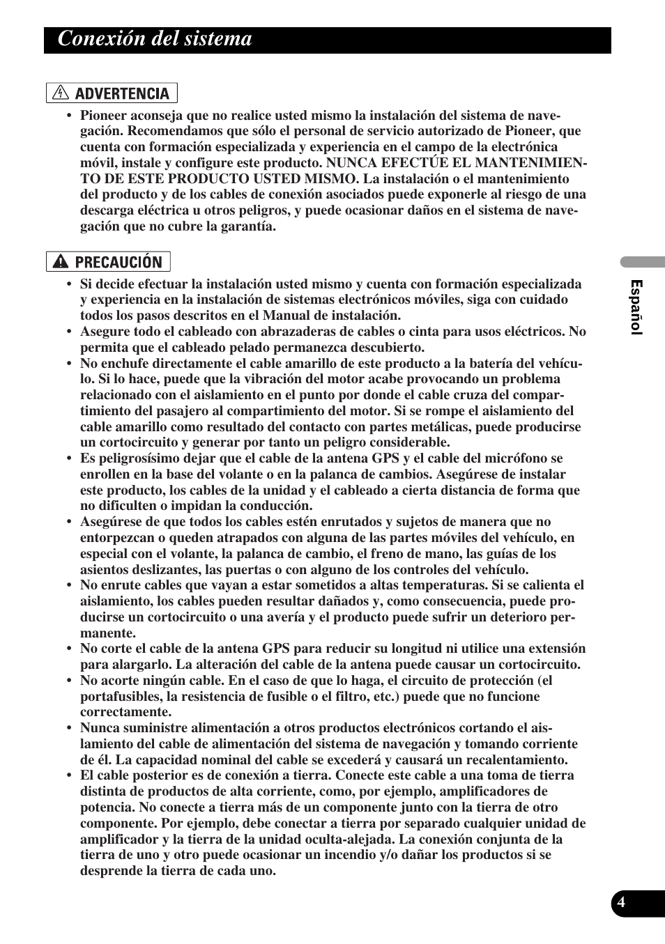Conexión del sistema | Pioneer AVIC-X1BT User Manual | Page 37 / 194