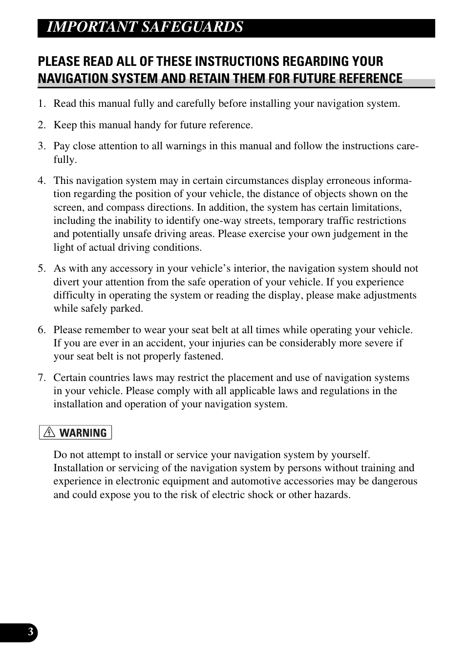 Important safeguards, Please read all of these | Pioneer AVIC-X1BT User Manual | Page 4 / 194