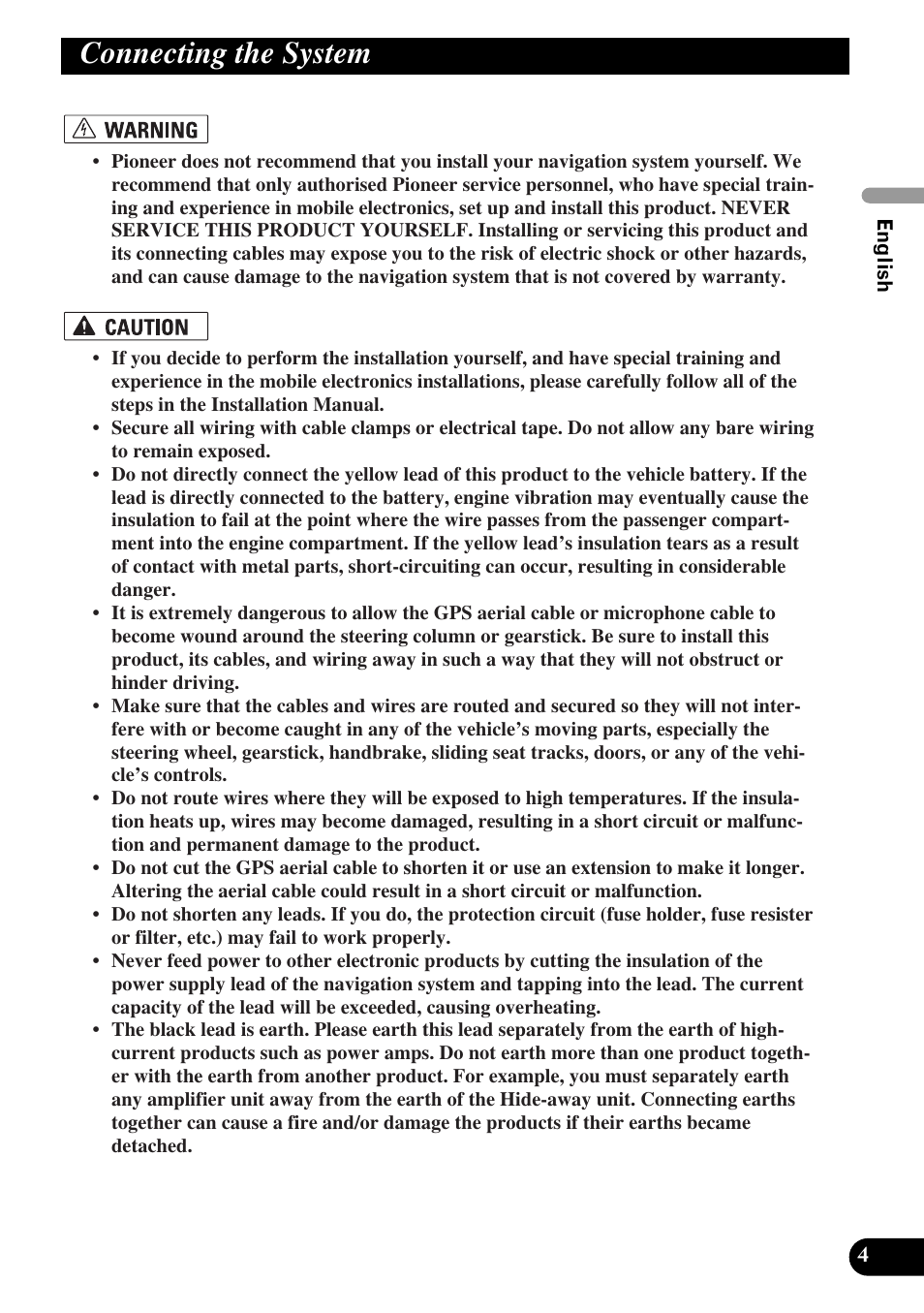 Connecting the system | Pioneer AVIC-X1BT User Manual | Page 5 / 194