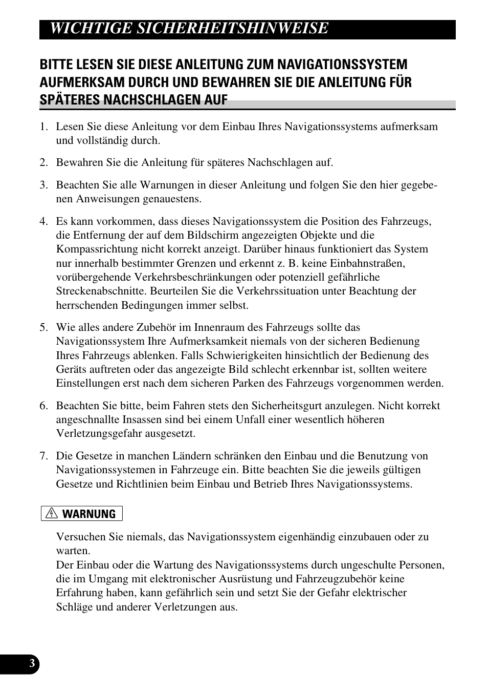Wichtige sicherheitshinweise, Bitte lesen sie diese anleitung zum | Pioneer AVIC-X1BT User Manual | Page 68 / 194