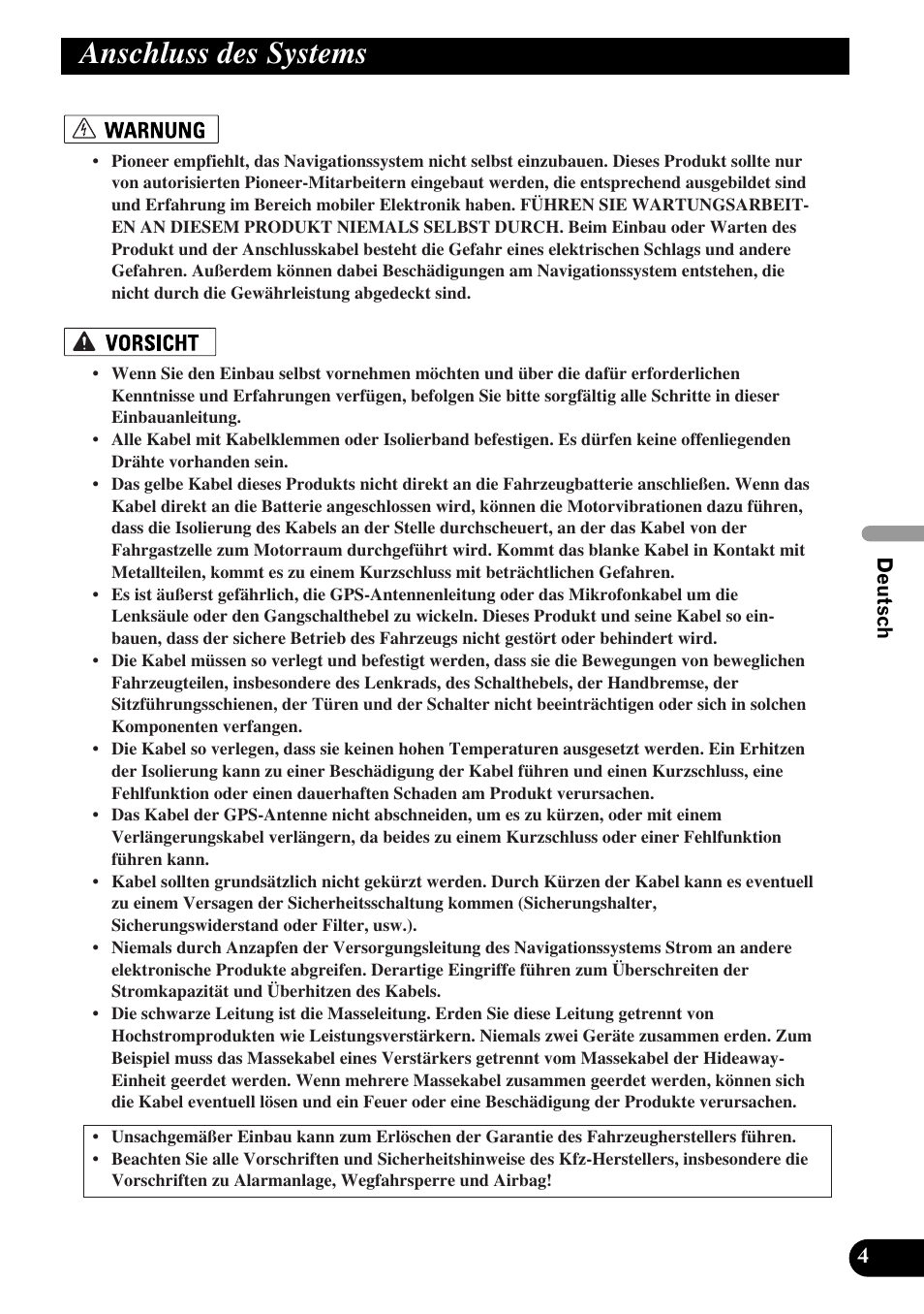 Anschluss des systems | Pioneer AVIC-X1BT User Manual | Page 69 / 194